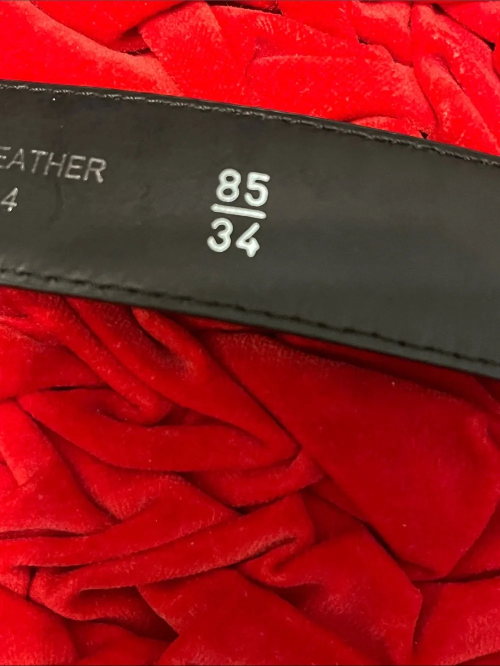 Emporio Armani Black Leather Belt with Glossy Logo Buckle
